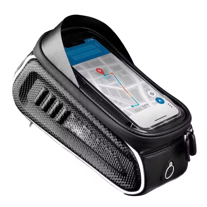 Kinoto Bolsa para Cuadro de Bicicleta Impermeable para Teléfono de Hasta 7 Pulgadas con Almacenamiento - 1
