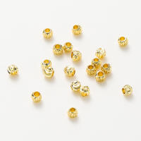 20pcs/lot Perlas De Flor Cortada Rayadas Plateadas Con 18K Gold Plated Para DIY Joyería Pendientes Collar Espaciadores Sueltos Mayorista - details 2