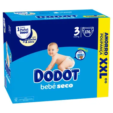 Pañales Dodot Talla 3 Mega Box XXL 176 Uds – Máxima Protección y Ahorro para el Día a Día Dodot - 1
