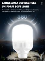 Bombilla LED Recargable Al Aire Libre Con Gancho Para Camping Y Pesca Luz De Emergencia Portátil Brillante Con Lente De Noche - details 10