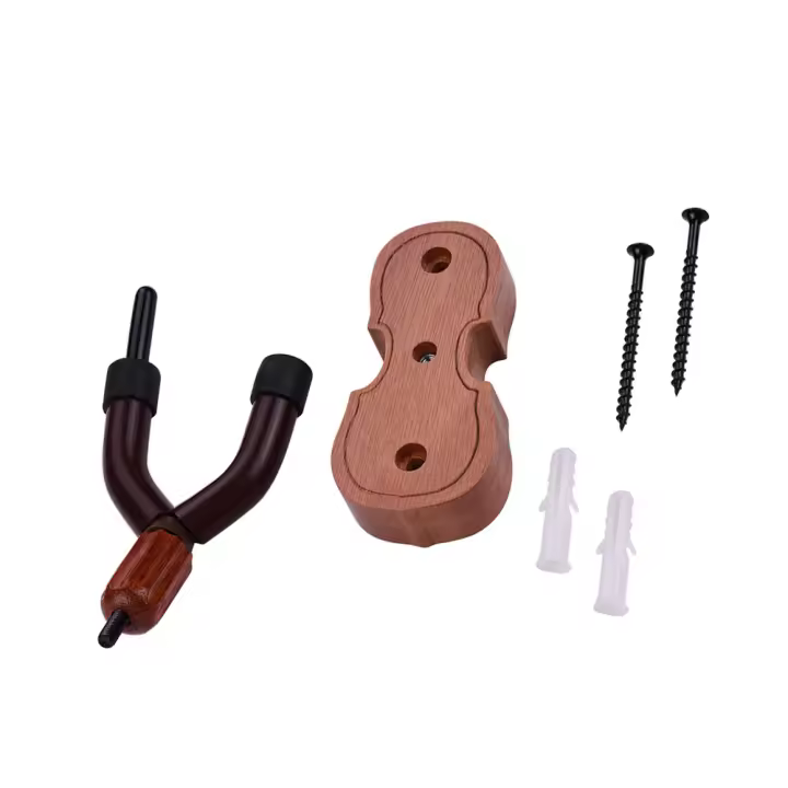 Gancho De Madera Marrón Para Violín Con Portabocinas Soporte De Pared Para Uso En Hogar Y Estudio Accesorio De Violín - 1