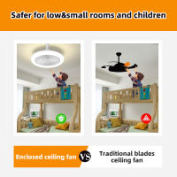 Lámpara De Techo LED E27 Con Control Remoto 85-265V Dimmable 24W Luz De Ventilador Inteligente Para Decoración De Dormitorio Y Cocina - details 9
