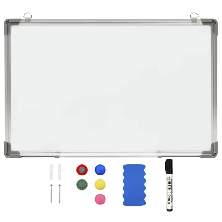 vidaXL Pizarra magnética de borrado en seco acero blanco en dimensiones 70 x 50 cm/50 x 35 cm/110 x 60 cm y más - 1