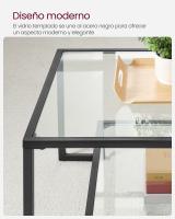 Mesa de centro de vidrio templado con almacenamiento, marco de acero, ideal para salón - details 12