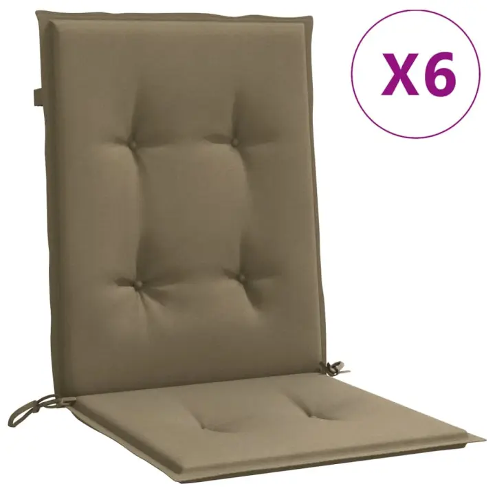 Fundas Silla respaldo Bajo 6 UD Canvas taupe melange 100x50x4 cm - 1