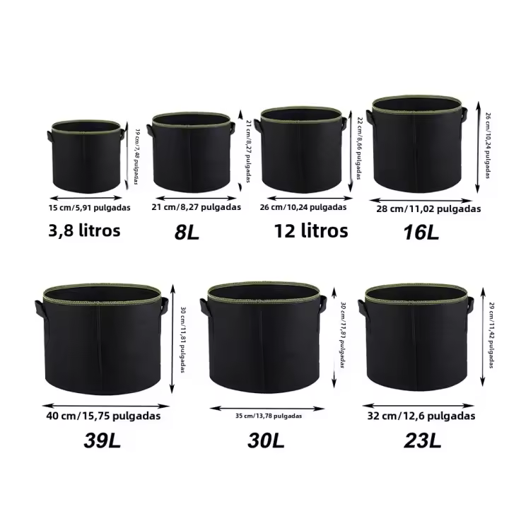 Macetas De Tela Para Plantas Respirables De 3/5/7/10 Gallones Bolsas De Cultivo Para Tomates Fresas Patatas Jardinería - 1