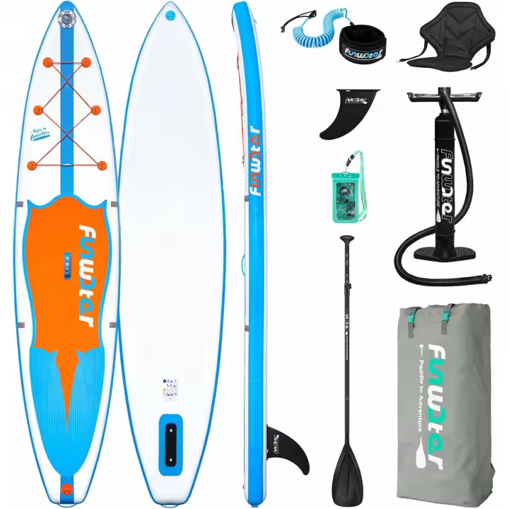 Kit Tabla de Paddle Surf Hinchable 320 cm con Asiento incluido, Remo Ajustable, Bomba, Mochila de Viaje y Bolsa Impermeable - 1