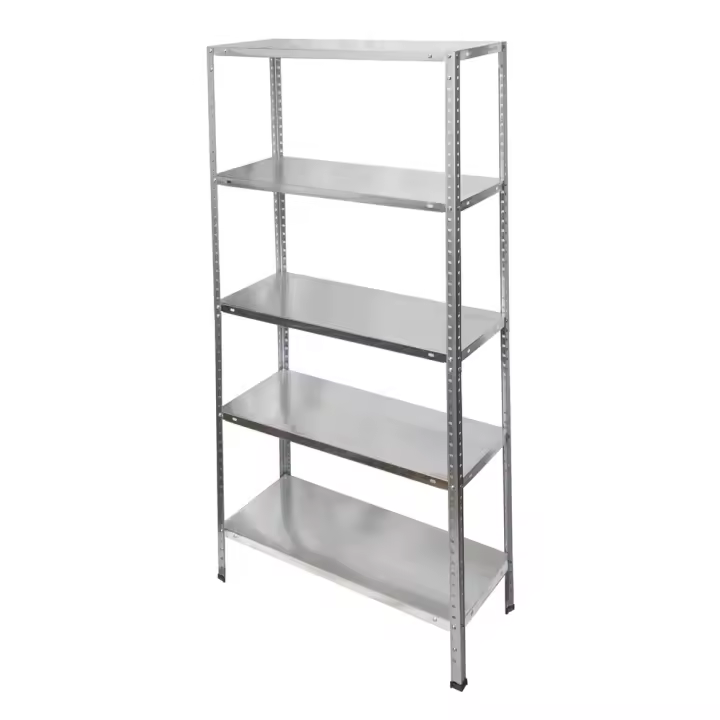 Estanteria Acero Galvanizado con 5 Baldas 150x75x30 cm. Baldas ajustables. Peso maximo 150 Kg. - 1