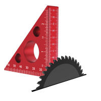 Regla De Ángulo Precisa De Aluminio 45/90 Grados Escala Métrica Herramienta Multifuncional Para Carpintería Regla De Altura Engrosada - details 3