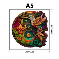 Puzzle De Pájaro Colibrí En Madera Colorido Y Alienígena Dificultad Superior Para Adultos Alivio Del Estrés Educativo - details 2