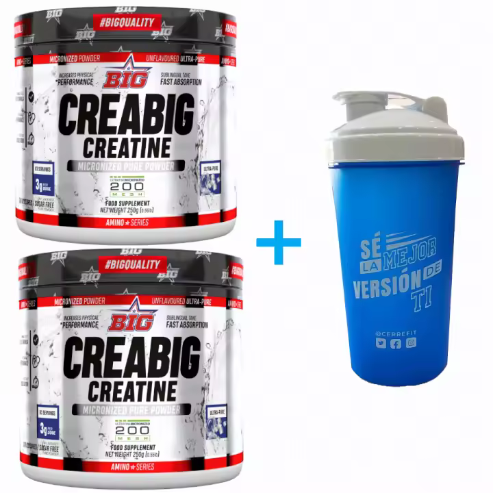 PACK CREABIG 200 MESH (2X250G) NEUTRA - Big + mezclador regalo  Sin azúcares  Máxima calidad  Deliciosos sabores - 1