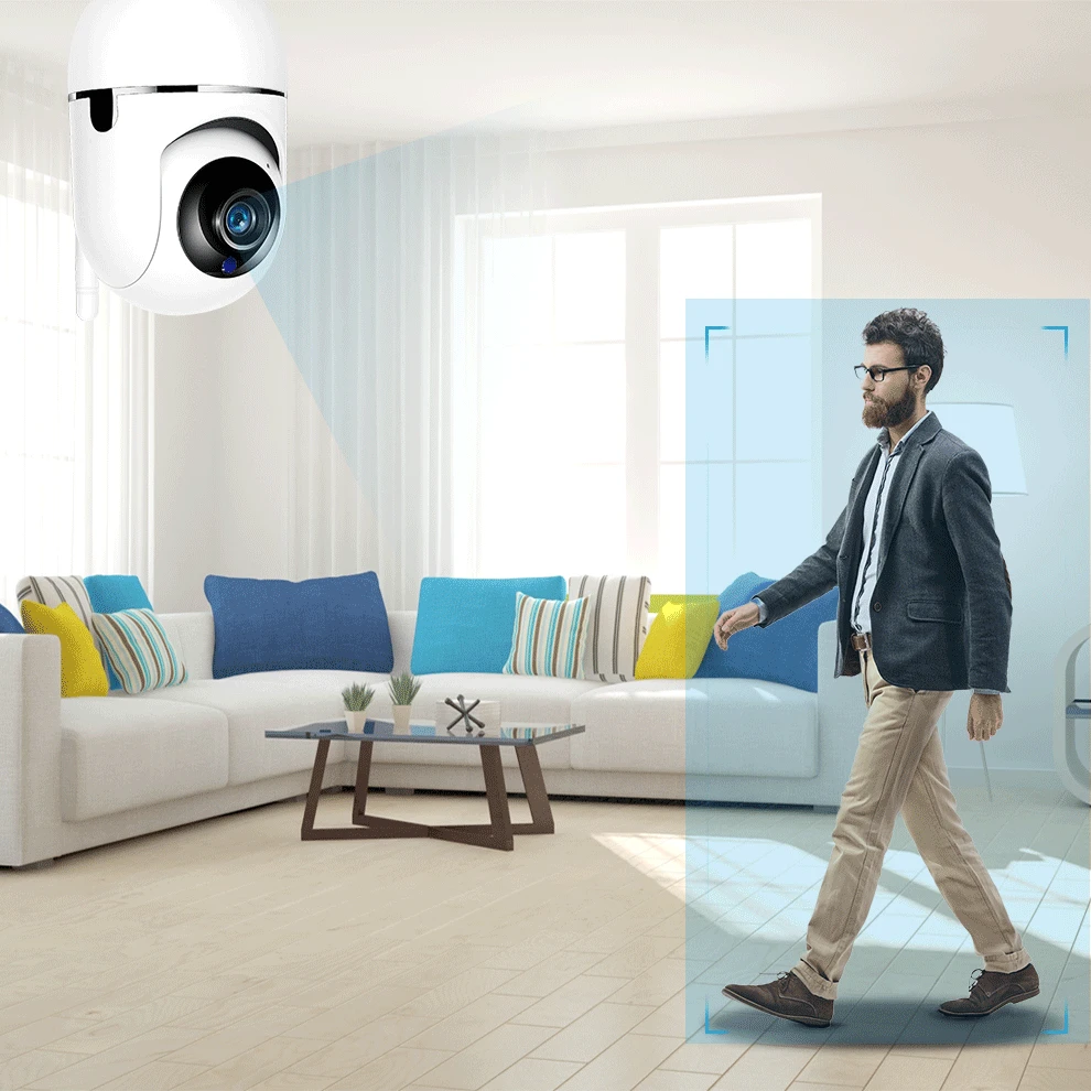 Cámara De Seguridad IP Wifi Inteligente Para El Hogar Con Seguimiento Automático PTZ Zoom Óptico Visión Nocturna Completa CCTV Sin Cable - details 0