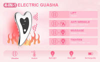 Masajeador Facial Eléctrico 4 En 1 Con Calentamiento Y Vibración Herramientas De Scraping Facial Antiarrugas Levantamiento De Pecho Doble Dispositivo De Cuidado De La Piel - details 0