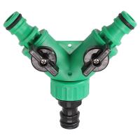 Conector De Jardín 2 En 1 Adaptador De Tubo De Agua Válvula De Tres Caminos En Forma De Y Con Interruptor Plástico Para Jardín - details 2