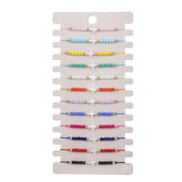 Set De 12 Pulseras De Cristal Y Concha Cruzadas Tejidas Pulseras De Aleación De Zinc Para Todas Las Personas Adorno De Moda - details 0