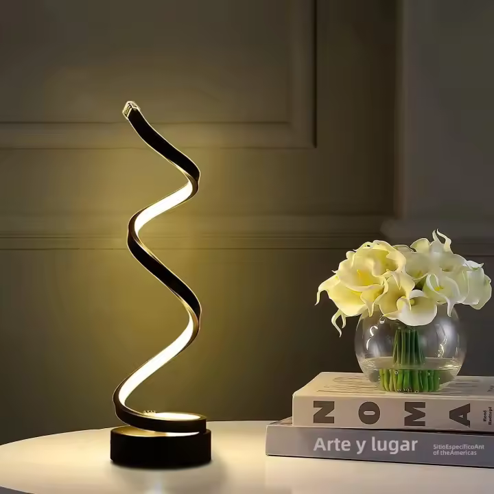 Lámpara De Mesa LED Moderna Para Sala De Estar Spiral Regulable Pequeña Para Lateral De Cama Y Escritorio Luz Nocturna Para Hogar - 1