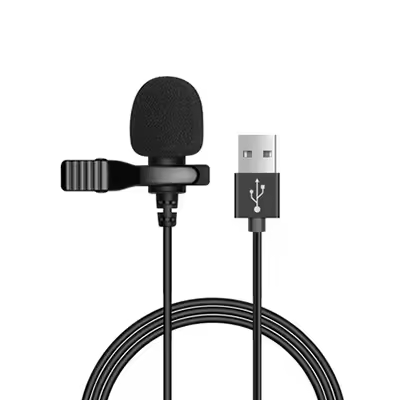 Mini Micrófono Condensador Portátil Tipo C 1.5m Con Cable 3.5mm Para PC Y Laptops Grabación Profesional Clip-on Lapel Micrófono USB - 1