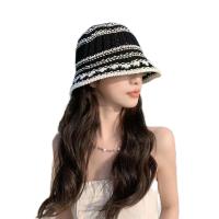 Sombrero De Paja Panamá Plegable Para Mujer Verano 2025 Estilo Coreano Casual Con Estampado Rayado Sombrero De Sol Hueco De Bollo - details 7
