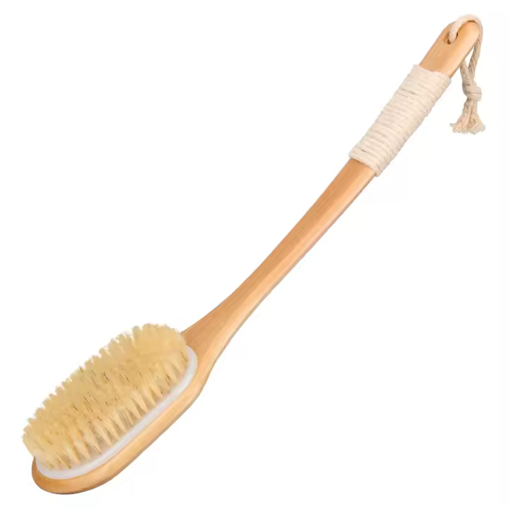 Pelo de Baño de Madera de 46 cm with Mango Largo, Pelo de Ducha Cerdas Naturales, Pelo de cortado Largo - 1