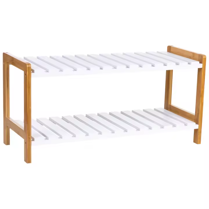 Banco zapatero de madera blanco 70x26x34.5h cm - 1