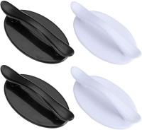 Manija de ventana autoadhesiva de 4 piezas, manija autoadhesiva, manija adhesiva de la puerta Slig para ventana armario cajón gabinete refrigerador auxiliar (blanco + negro) - details 0