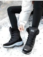 Botas De Invierno Para Mujer Con Peluche Y Plataforma Impermeables Cómodas Para Caminar En Nieve Botas De Tobillo Con Cierre De Lazo - details 12