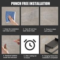 Soporte De Papel Toalla De Baño Montado En La Pared Antirrosa Plástico Grueso Almacenamiento Estante Para Cocina Y Baño - details 15