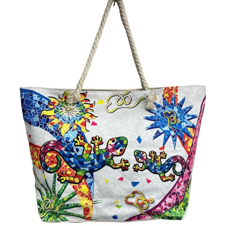 MEJORADA Bolso de Playa Tote Lagartija Gaudí 2024 Extra Grande