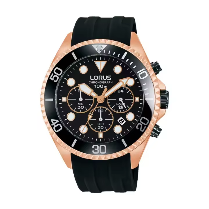 Lorus Reloj Hombre Hombre Sport Cronografo Correa Silicona Acero 10 Atm - 1
