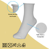 Geshop 6 Pares Calcetines Tobilleros Sin Puño Anti Presión de Suave Algodón  Calcetín Remate Sin Puño  Tobillero Hombre y Mujer  Color Negro/Blanco - details 1