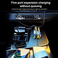 Cargador De Coche 5 En 1 Adaptador Rápido Con 3 Puertos USB + 2 PD QC3.0 Monitor De Voltaje C Type Para iPhone Samsung - details 4