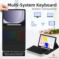 Funda De Teclado Para Samsung Galaxy Tab A9 plus A9+ 11 Pulgadas X210 X215 X216 Con Iluminación Retroiluminada Estilo Coreano Español Portugués Material De Cuero Protección Antichoque Y Anti-polvo - details 11