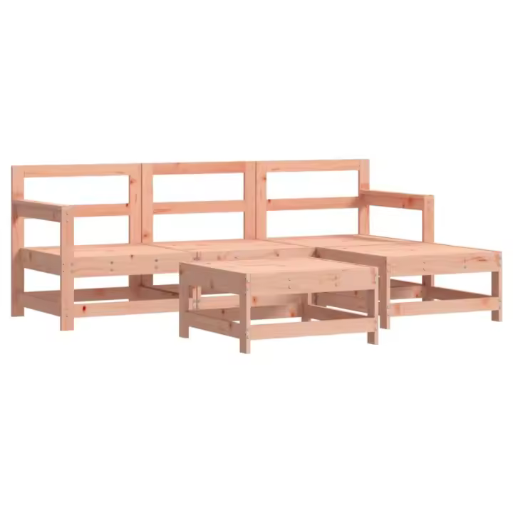 vidaXL Juego de sofás de jardín 5 pzas madera maciza de abeto Douglas - 1