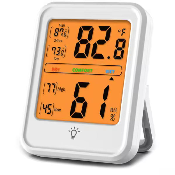 Medidor Electrónico de Temperatura y Humedad, Estación Meteorológica Inalámbrica, Blanco - 1