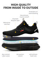 Zapatos De Seguridad Para Hombre Con Punta De Acero Antideslizantes Indestructibles Zapatillas De Trabajo Botas Tácticas Ligeros Y Puncture-Proof - details 3