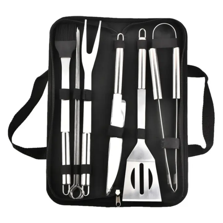 Juego De Herramientas De Barbacoa Y Horno De Acero Inoxidable Con Bolsa De Almacenamiento Portátil Para Uso Al Aire Libre Fácil De Limpieza - 1