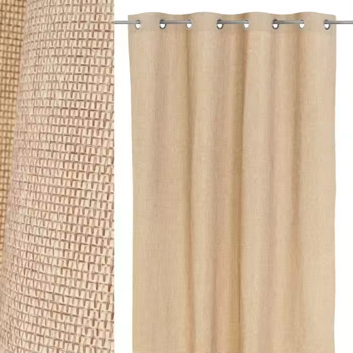 Set 2 Hojas de Cortinas Opacas Beige con Textura  (2 140x260 cm) - 1