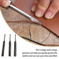 Juego De 3 Piezas Herramienta Manual De Groover De Cuero En Forma U Y V Para DIY Y Artesanía Herramienta De Trabado Metálica - details 0