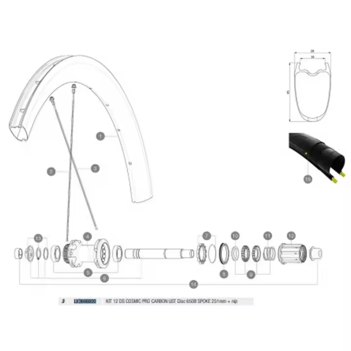 Mavic Radios Traseros Derechos Cosmic Pro Carbon Ust Disc 650b 12 Unidades - 1