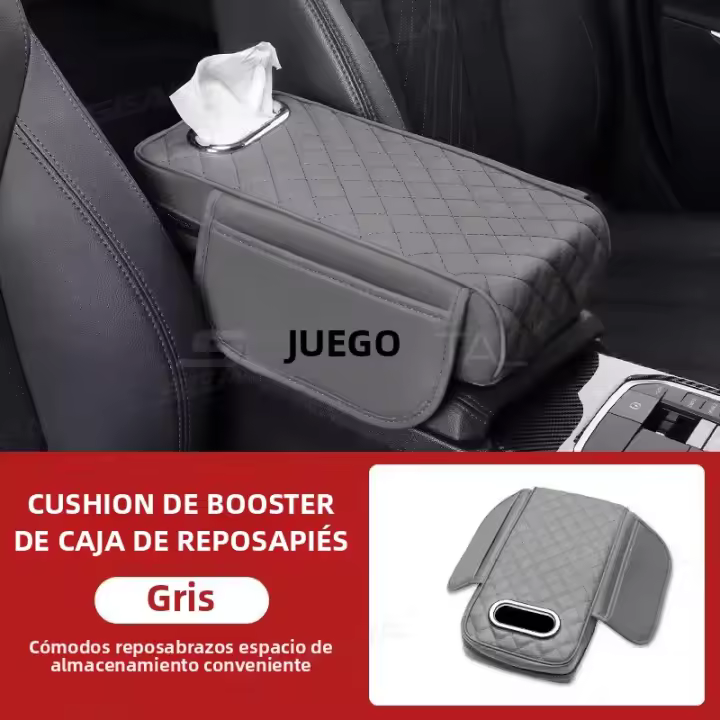 BLALION Funda Para Reposabrazos De Coche En Cuero PU Con Almacenamiento De Toallas De Papel Espuma De Memoria Almohadilla De Altura Protector De Cojín De Reposabrazos Central - 1