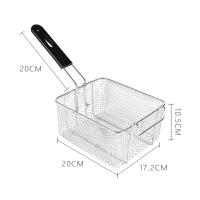 Cesta De Freír De Acero Inoxidable Con Mango Para Barbacoa Patatas Fritas Anillos De Cebolla Multipropósito Para Casa Y Café - details 5