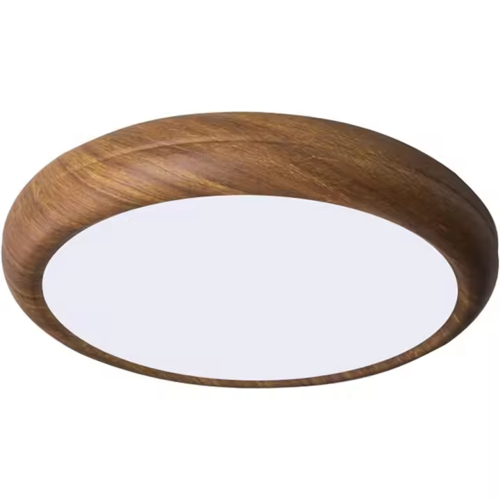 Lámpara de techo LED, moderna lámpara empotrada regulable, luz de techo redonda y fina de color nogal para sala de estar, entrada, dormitorio, cocina (protección ocular de espectro completo) - 1