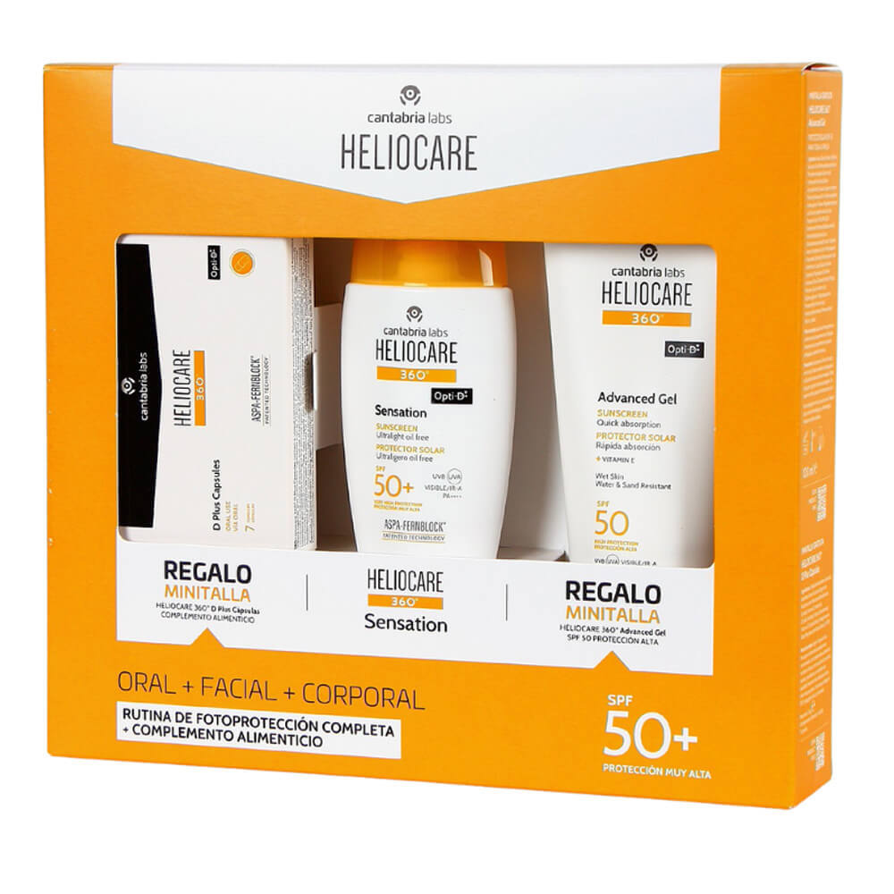 Heliocare 360º Spf50+ Sensation Ultraligero Oíl-Free 50 ml + Regalo Miminitalla  D Plus Cápsulas y Minitalla Advanced Gel