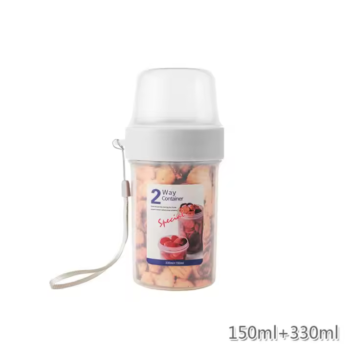 Juego De Botellas De Almacenamiento Multifuncional De Doble Capa Contenedor De Alimentos Plástico Caja De Conservación Fresh-keeping Taza De Almuerzo - 1