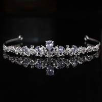 Diadema De Boda En Plata Con Zirconia Y Cristales Adorno De Cabeza De Moda Para Mujeres Cumpleaños Y Fiestas Accesorio De Cabello Con Rhinestones - details 1