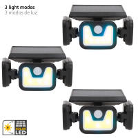 Aktive - Pack 4 Apliques LED solares, 350 lúmenes, sensor de movimiento, 3 modos de iluminación, batería solar, autonomía 8-10 horas, IP44, instalación sin cables - details 1