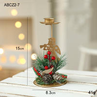 Nueva Decoración De Navidad Candelabro De Oro Hierro Para Ventana Adornos De Pino Para Árbol De Navidad Y Ambiente Con Soporte Para Velas - details 6