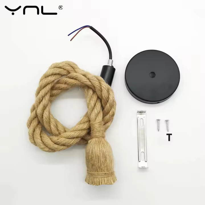 Lámpara Colgante De Hemp Rope Vintage Retro E27 AC 85-265V Decoración Industrial Para Hogar Restaurante Lámpara Edison Hanglamp - 1