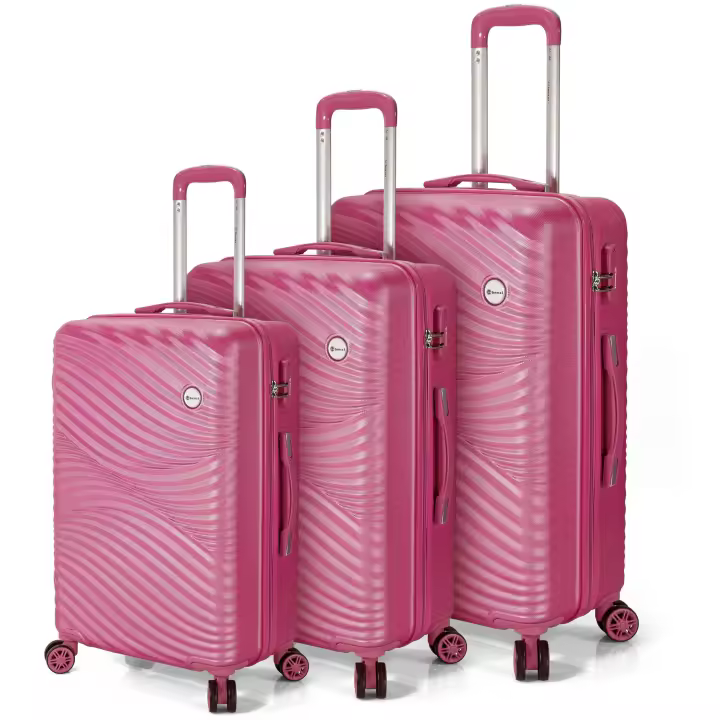Juego Maletas Benzi Diamond Rosa - Set de 3 - ABS Ligero - Candado de Combinación - 46x67x29 Cm - 1