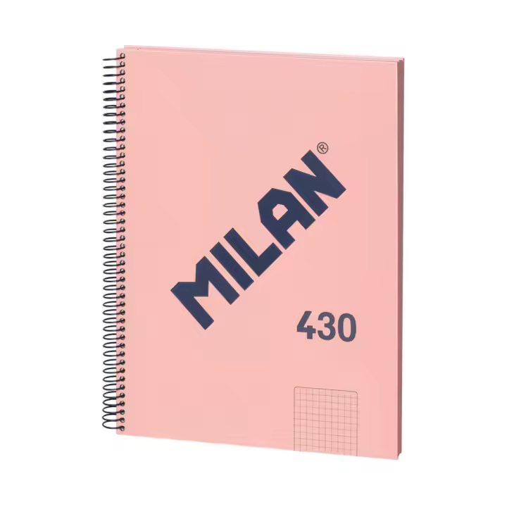 CUADERNO ESPIRAL MILAN ROSA, CUADRO 5X5, A4, TAPA DURA, 80 HOJAS, 95 GR. SERIE 1918 - 1